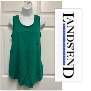 Lands End Lush Tropic Green Tulip Tunic Tank